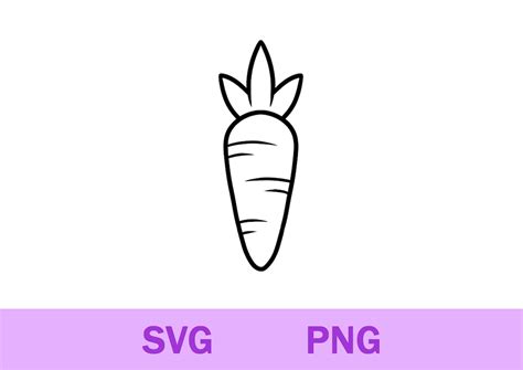 Carrot Svg Png Carrot Outline Svg Png Carrot Clipart Cricut