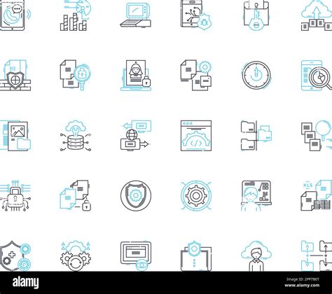 Cybersecurity Linear Icons Set Encryption Firewall Biometrics