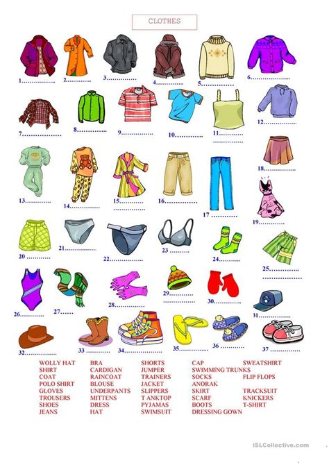 Clothes Worksheet Free Esl Printable Worksheets Made By Teachers