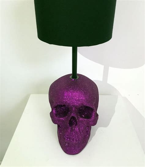 Skull Glitter Lamp Skull Decor Table Lamp Etsy