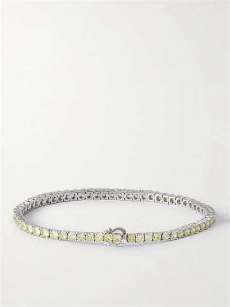 Hatton Labs Silver Cubic Zirconia Tennis Bracelet For Men Mr Porter