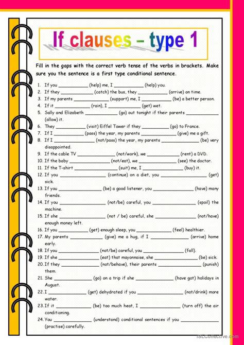 If Clauses Type 1 English Esl Worksheets Pdf And Doc