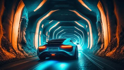 La Voiture Du Futur Roule Sur La Route Dans Le Tunnel éco Environnement