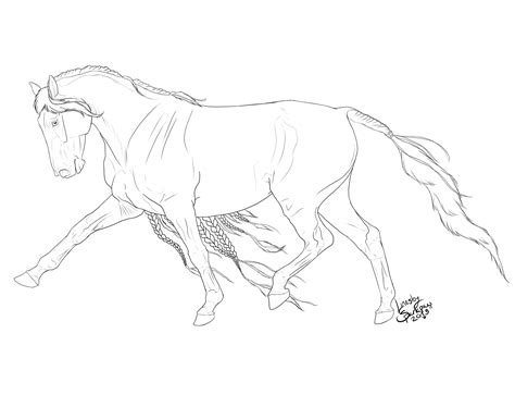 Standard Horse Lineart By Sparkpaw On Deviantart