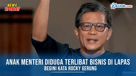 Rocky Gerung Soroti KPK Soal Anak Menteri Diduga Terlibat Bisnis Di