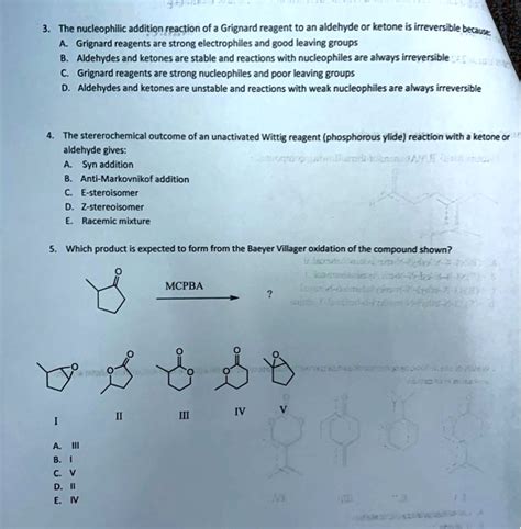 SOLVED: The nucleophilic addition reaction of a Grignard reagent to an ...