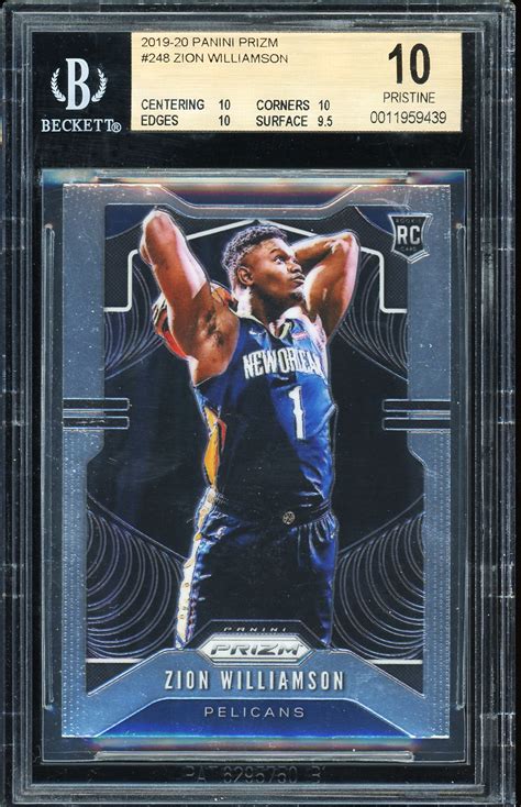 Lot Detail - Zion Williamson 2019-20 Panini Prizm #248 Rookie Card - BGS Graded PRISTINE 10!