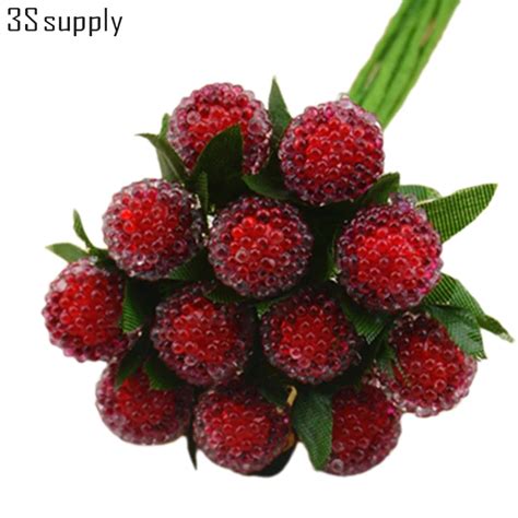 12pcsbunch Berry Artificial Flowers For Decoration Diy Fake Decorative