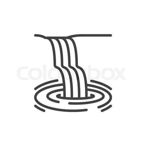 Waterfall line icon, outline vector ... | Stock Vector | Colourbox