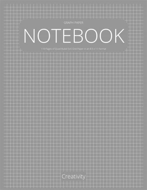 Graph Paper Notebook 110 Pages Of Quad Ruled 5x5 Grid Paper