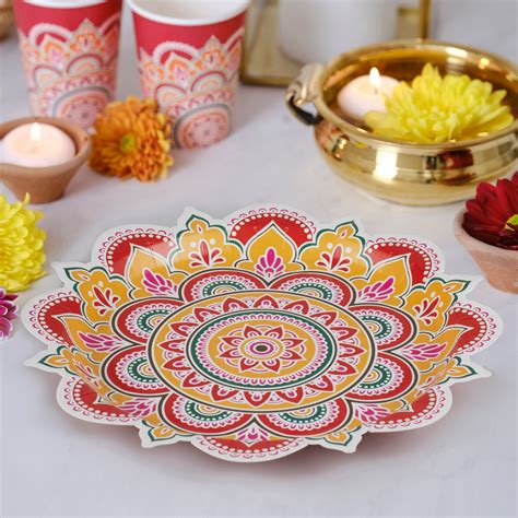 Multicoloured Paper Diwali Plates | Ginger Ray