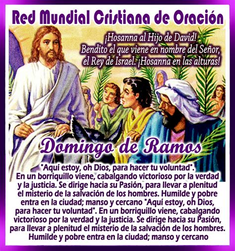 Domingo De Ramos Red Mundial Cristiana De Oraci N Rmco