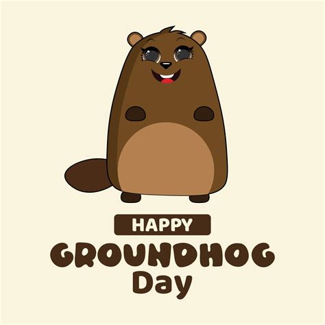 Happy Groundhog Day Banner Design For Print Greetings Card Banner