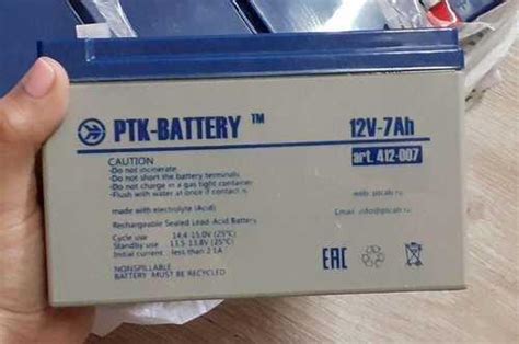 Аккумулятор PTK-battery 12V-7A Москва | Оргтехника и расходники ...