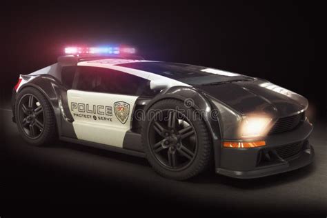 Futuristic Modern Police Car Cruiser Stock Illustration - Illustration ...