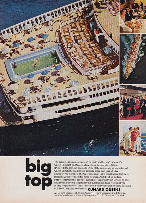 Big Top Cunard Line R M S Queen Elizabeth Mary Ad Ny