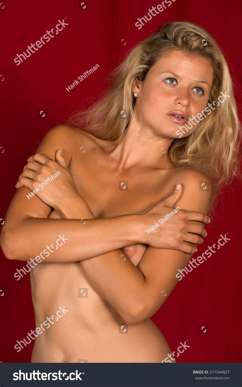 Beautiful Tall German Blonde Topless On Stock Photo