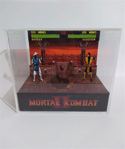 Mortal Kombat 2 3D Diorama 3D Retro Gaming Cube Diorama Etsy Mortal