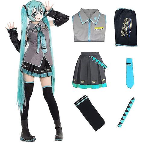 Hatsune Miku Cosplay Costume Set Femmes Halloween Show Robe Comique