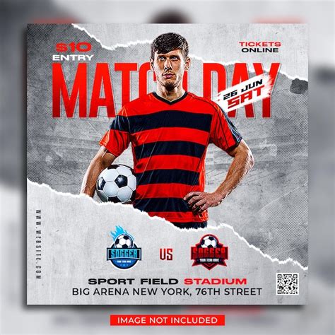 Soccer Football Match Day Flyer And Social Media Banner Template