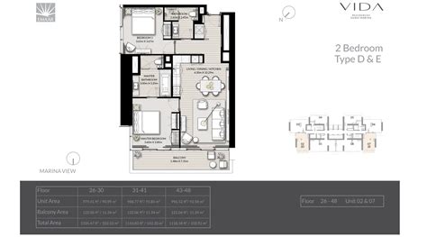 Vida Residences Dubai Marina Floor Plans | Emaar Properties