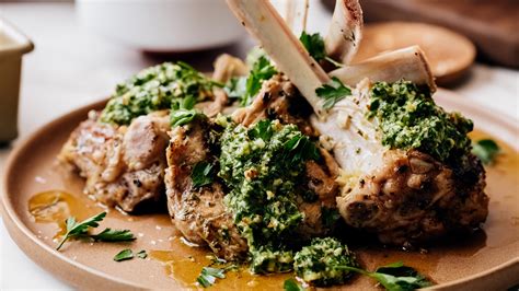 Grilled Veal Lollipops With Mint Pesto Recipe