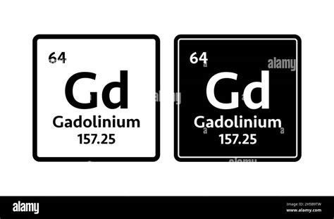 Gadolinium Symbol Chemical Element Of The Periodic Table Vector Stock