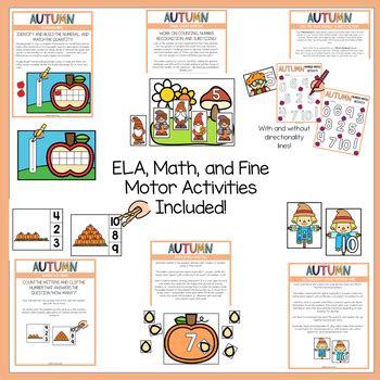 Autumn Math Phonics Letters And Literacy Centers Activities Fall