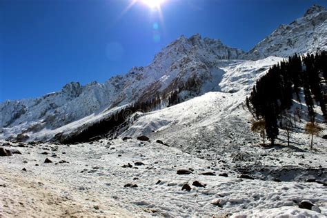 Snowy Mountain in Kashmir in India. Stock Photo - Image of landscape ...