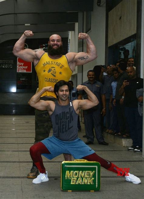 Mumbai Varun Dhawan And Braun Strowman Seen At A Gym Gallery Social