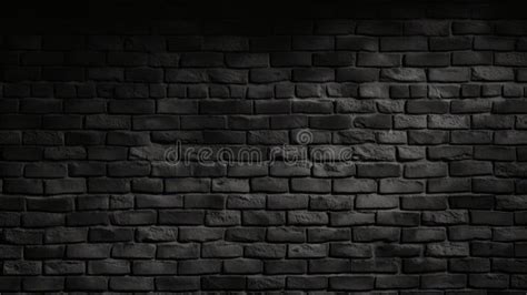 Black Brick Wall Dark Background For Design Generative Ai Stock