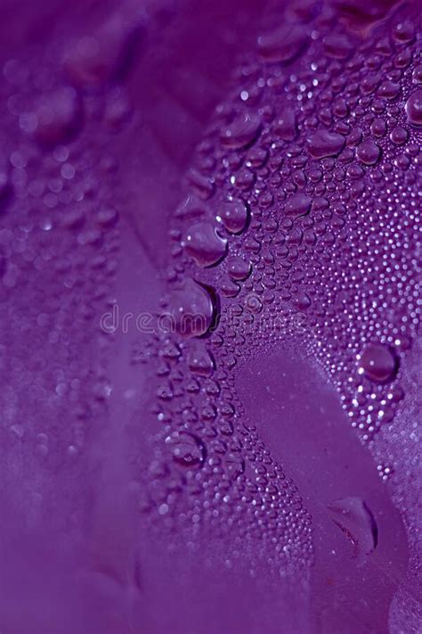 Macro Shooting Of Water Droplets Beside The Glass Surface Close Up