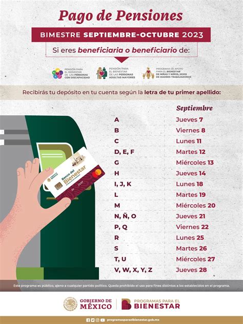 Calendario De Pagos Septiembre 2023 Pensión Bienestar