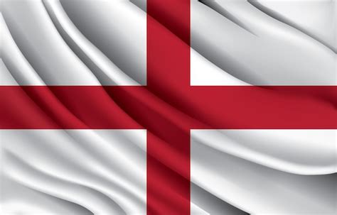 Bandeira nacional da inglaterra acenando ilustração vetorial realista