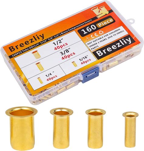 Buy Breezliy 160pcs Tube Od 1 4 5 16 3 8 1 2 Brass Compression