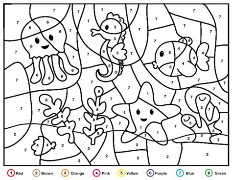 Ocean Animals color by number - Download, Print Now!
