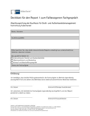 Ausf Llbar Online Vorlage Deckblatt Report Docx Datei Kb Ihk Fax