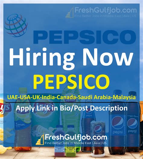 PepsiCo Jobs UAE USA UK Canada Saudi Arabia 2025