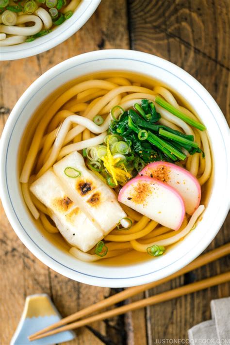 Udon Noodle Soup With Toasted Mochi Chikara Udon Just One Cookbook