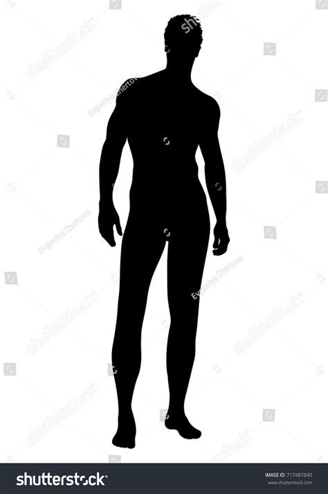 Silhouette Vectorielle Homme Nu Contour Humain Image Vectorielle De