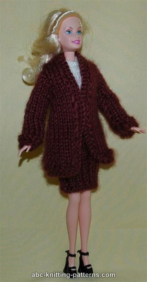 ABC Knitting Patterns - Barbie Elegant 2-Piece Suit (Long Coat and Skirt)