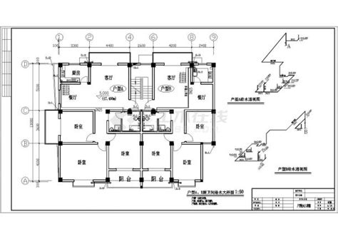 某地长4875米 宽13米 61跃层住宅楼给排水设计cad图居住建筑土木在线