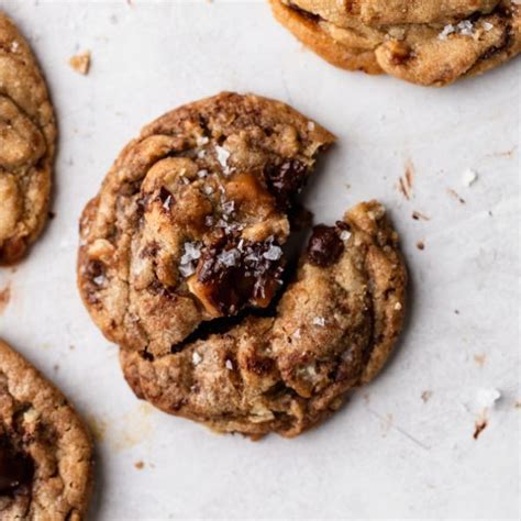 Brown Butter Toffee Chocolate Chip Cookies Topped With Honey