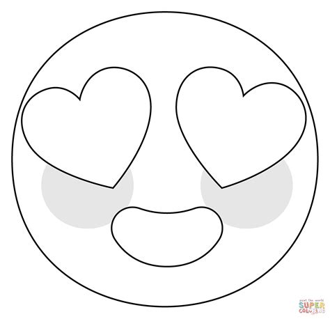 Smiling Face With Heart Eyes Emoji Coloring Page Free Printable Coloring Pages