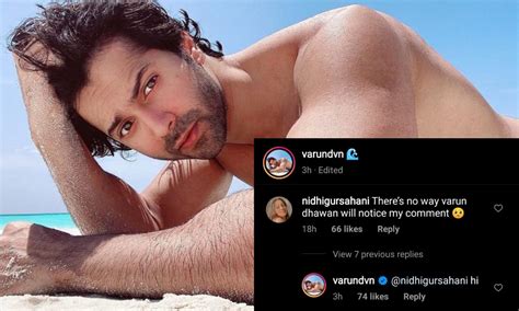 Fan Craves For Varun Dhawan S Attention After He Posts Hot Shirtless Photo Varun S Reply Wins