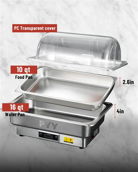 Pyy Electric Chafing Dish Full Size Stainless Steel Chafer Temperature