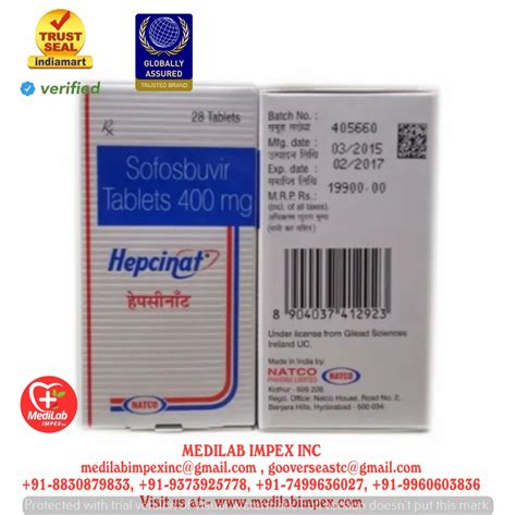 Sofosbuvir 400 Mg Tablets At Rs 2300 Bottle Hepcina Tablets In Nagpur