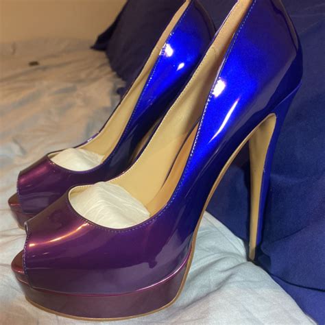 Womens Gradient Peep Toe Heels Platform Stiletto Heel Pumps Sexy Dress