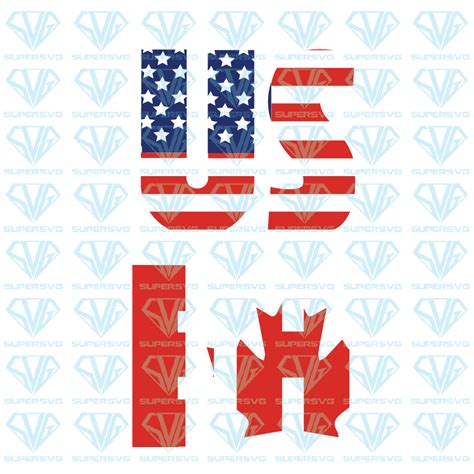 Useh America Canada Flag Svg Files For Silhouette Files For Cricut Svg Dxf Eps Png Instant