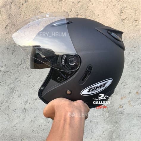 Jual Helm Half Face Gmt Double Visor Helm Sni Helm Shopee Indonesia